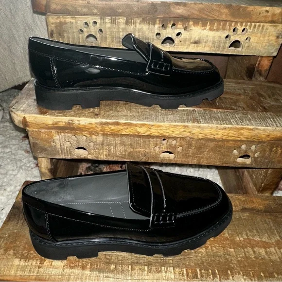 NEW Franco Sarto Quinnley Women's Black Patent Loafers Sz 9 - Picture 10 of 13